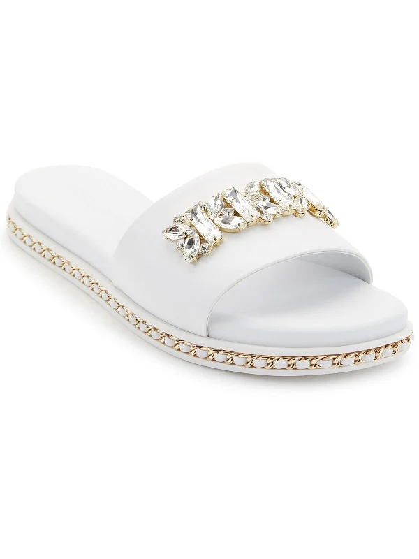 Bijou Womens Flats Embellished Flip-Flops