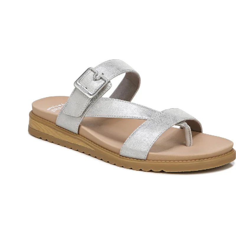 Dr. Scholl's Shoes Womens Island Dream Buckle Thong Slide Sandals