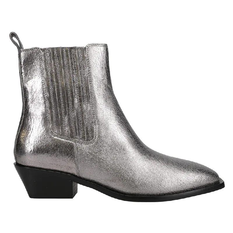 Hold Me Down Metallic Pull On Booties