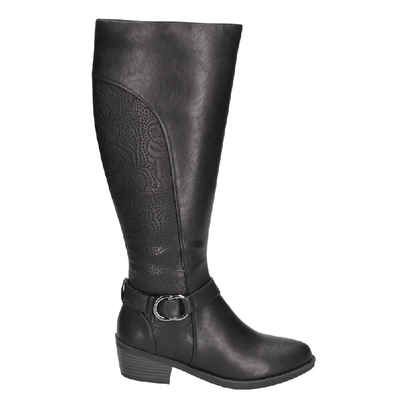 Luella Embossed Zippered Riding Boots