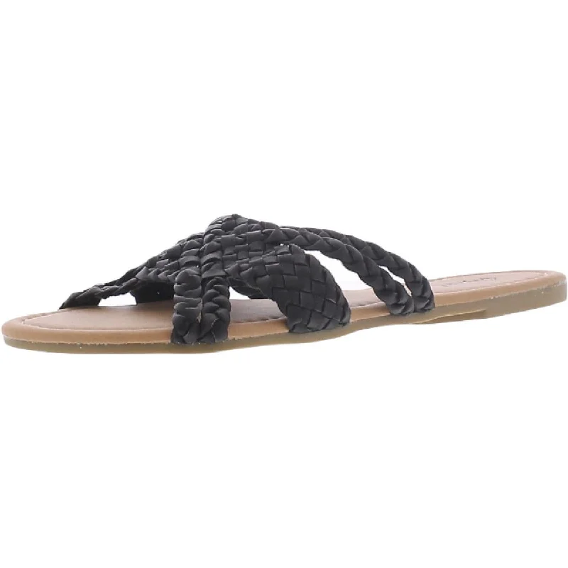 Qupid Womens Archer Slides Flat Sandals