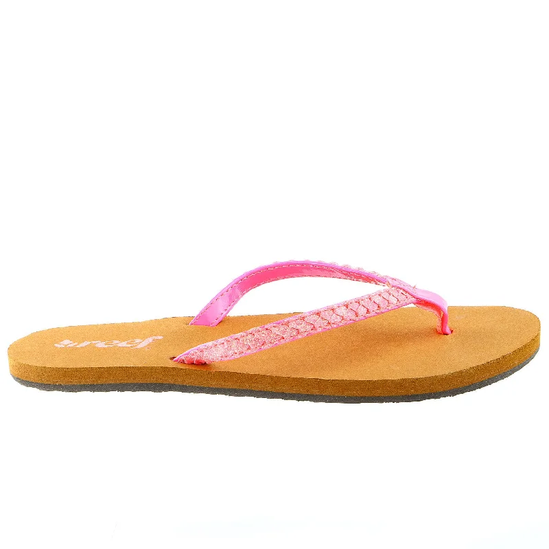 Reef Twisted Stars Brights Flip Flop Sandal - Neon Pink - Womens