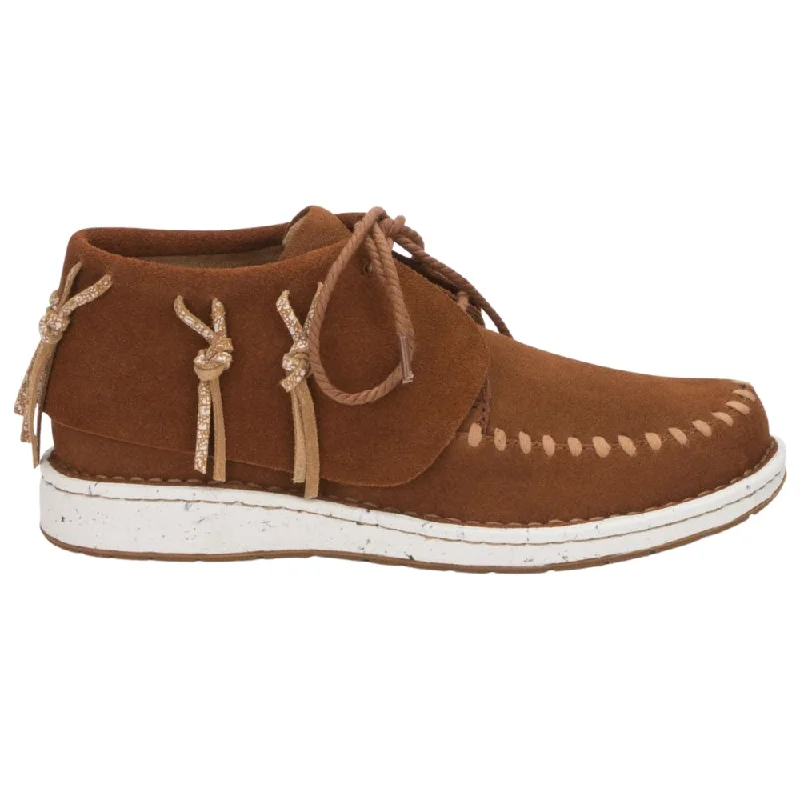 Teepee Fringe Round Toe Moccasin Booties