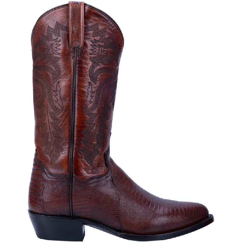 Winston Lizard Embroidered Round Toe Cowboy Boots