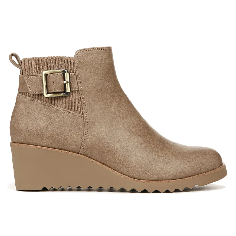 Zayne Round Toe Wedge Zippered Booties