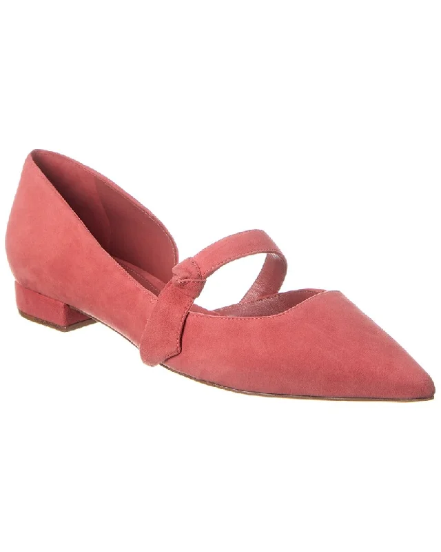 Alexandre Birman Asymmetric Clarita Suede Mary Jane Flat