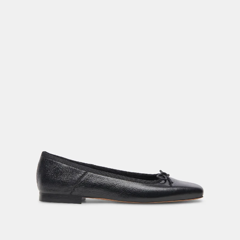 ANISA BALLET FLATS BLACK LEATHER