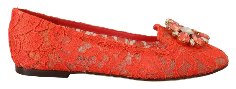 Dolce & Gabbana Elegant Lace Vally Flats in  Women's