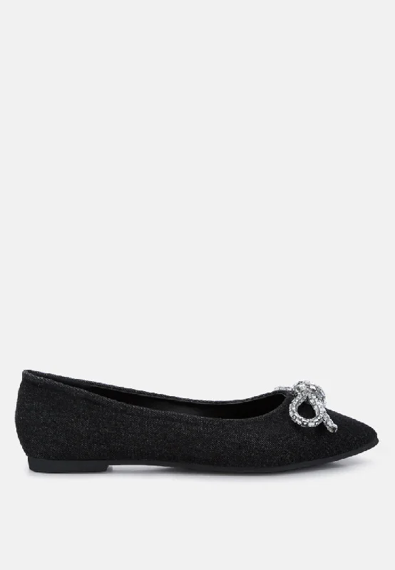 ellerby embellished bow detail ballet flats