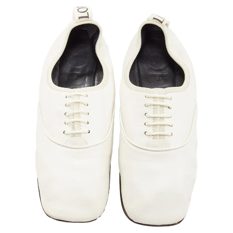 Loewe Derby Soft Leather Logo Tab Lace Up Flat Shoes