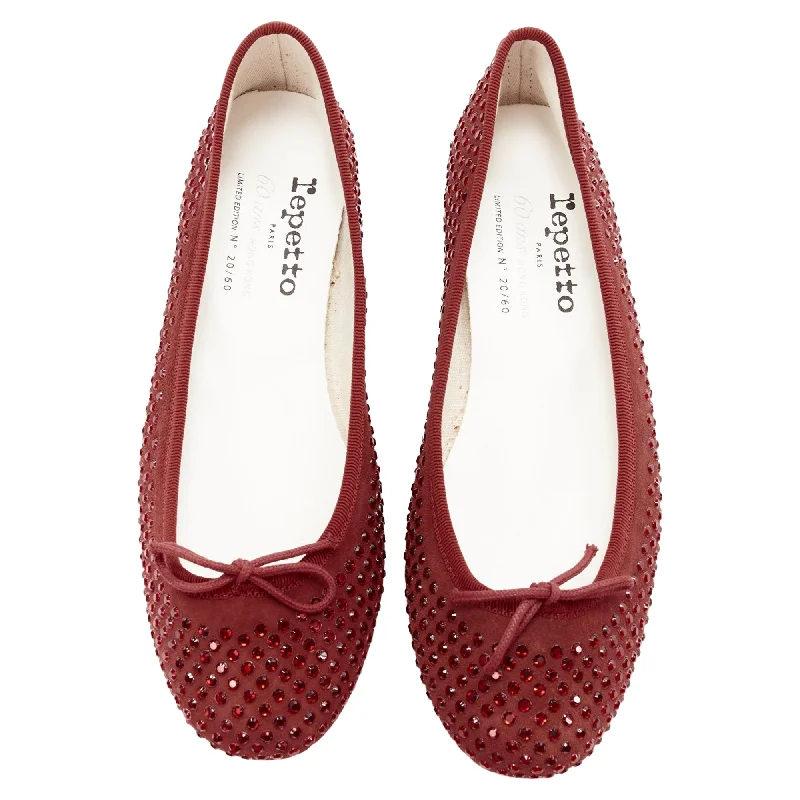 Repetto Anniversary Limited Edition crystal suede ballet flats