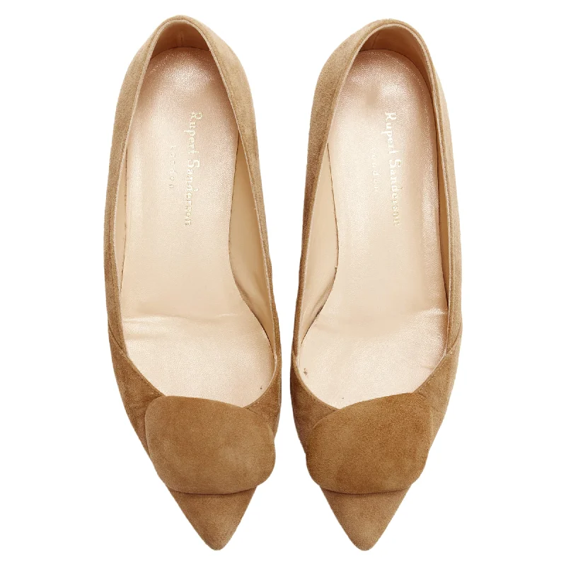 Rupert Sanderson Aga sand suede square flats