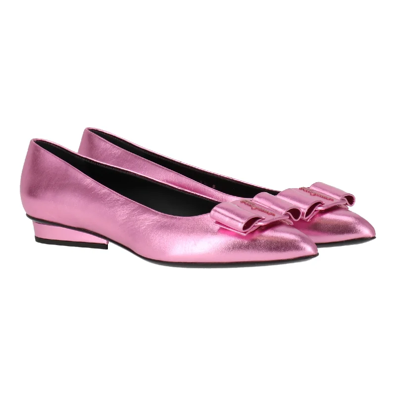 Salvatore Ferragamo Womens Pink Flat