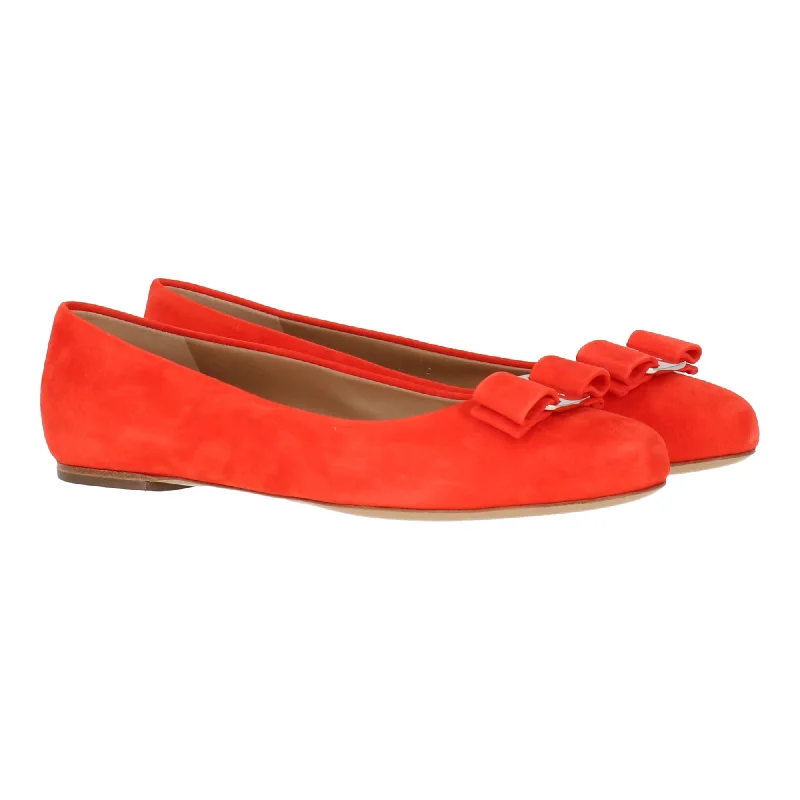 Salvatore Ferragamo Womens Red Flat