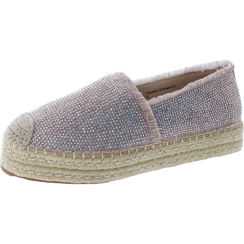 Samara Womens Rhinestone Slip On Espadrilles