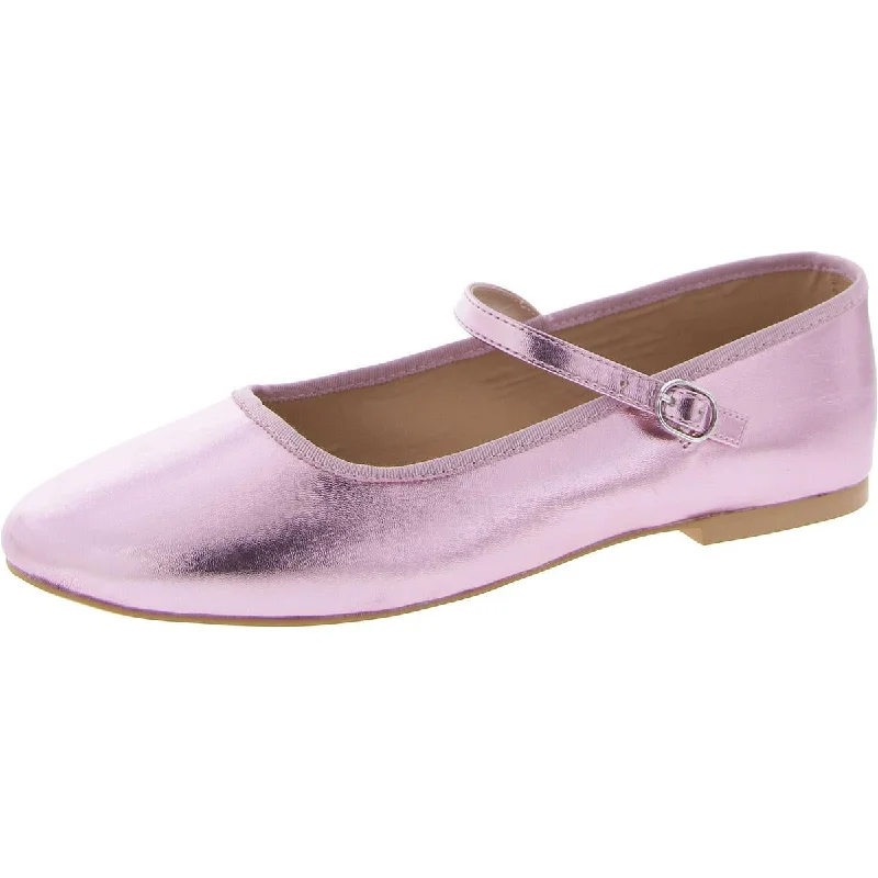 Violette Womens Faux Leather Flat Ballet Flats