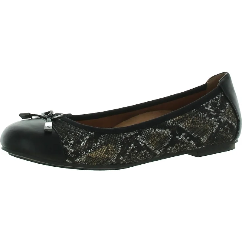 Vionic Womens Minna Leather Snake Print Ballet Flats