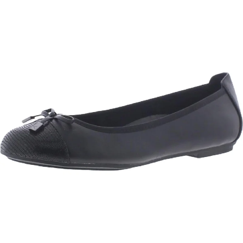 Vionic Womens Minna Leather Toe Cap Ballet Flats