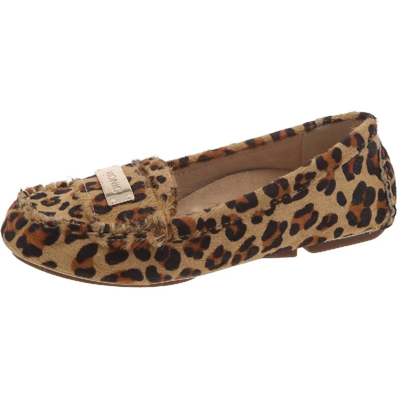 Vionic Womens Sydney Calf Hair Leopard Print Loafers