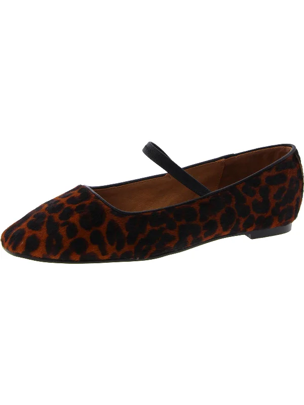 Womens Calf Hair Slip On Ballet Flats