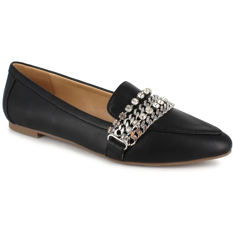 XOXO Womens Vona  Chain Slip On Loafers