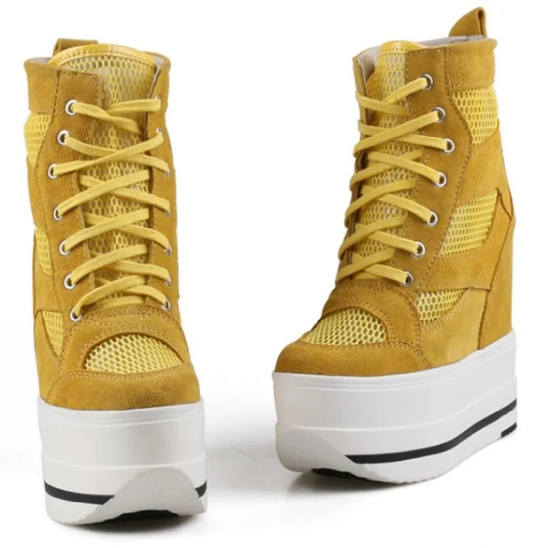 Casual Summer Fashion Breathable Mesh High Top Sneakers for Women