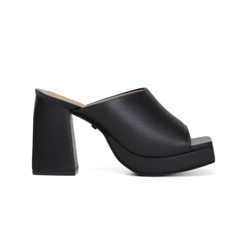 'Pari' women's black block heeled mule by Zette Shoes