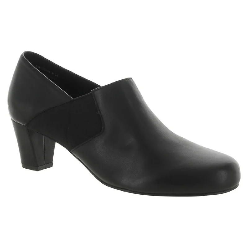 David Tate Tavi Black Leather Slip-On Booties (Women's)