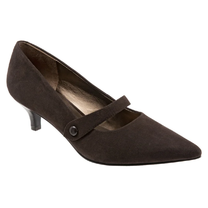 Trotters Petra Dark Brown Suede Heel (Women's)