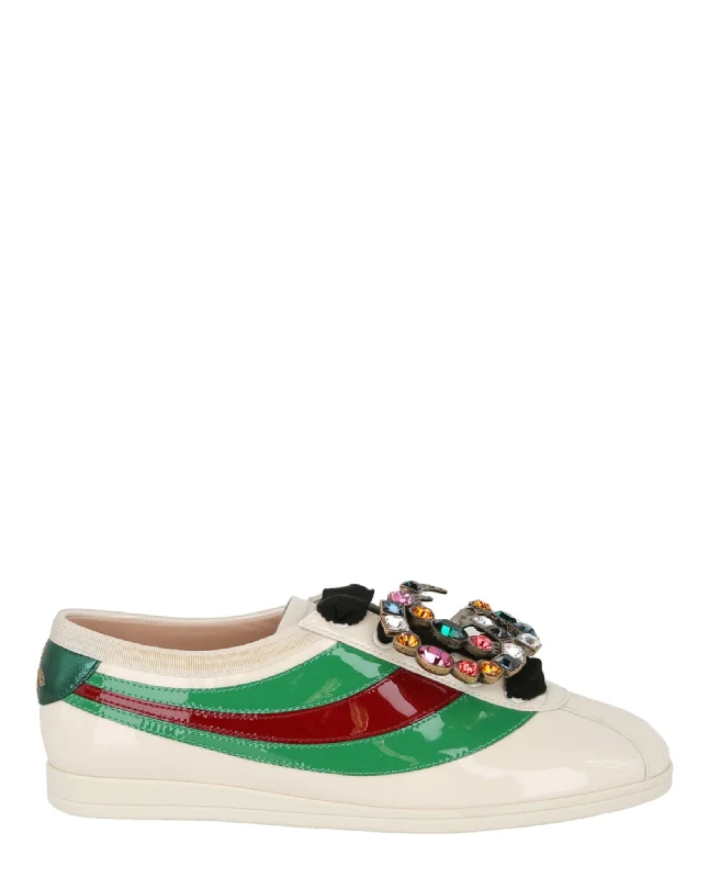 Gucci Womens Falacer Patent Leather Sneakers