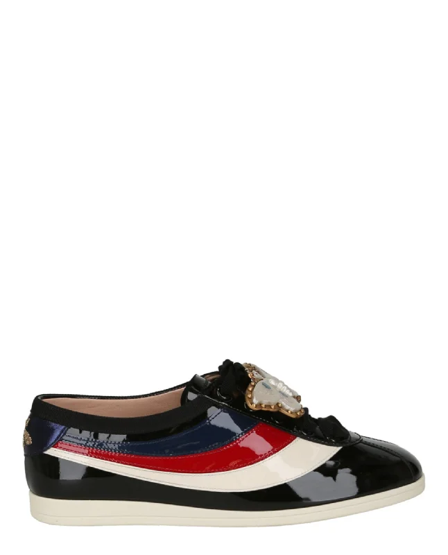 Gucci Womens Falacer Patent Leather Sneakers