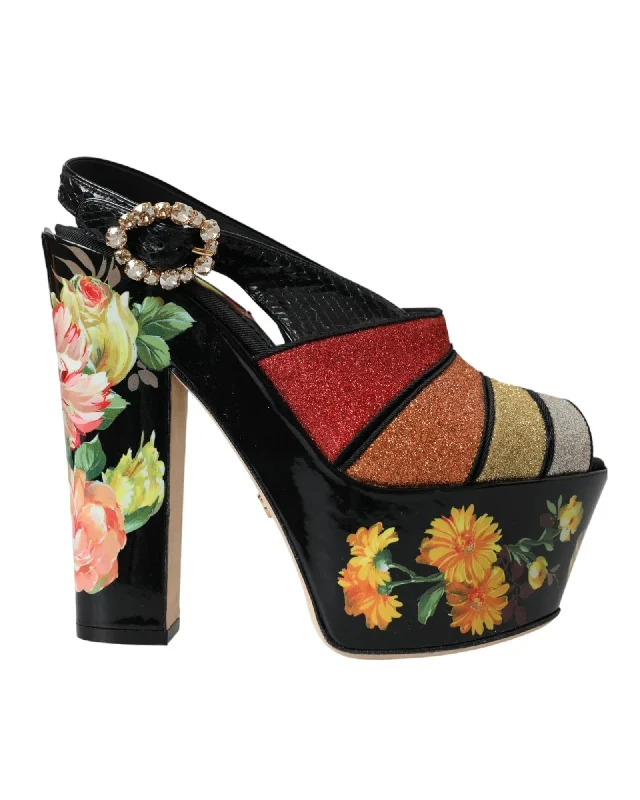 Dolce & Gabbana  Women's Floral Platform Sandals