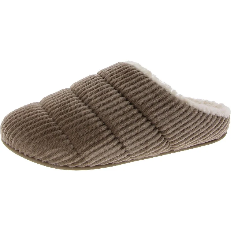 Chrissie Fleece-Lined Womens Fleece-Lined Corduroy Slide Slippers