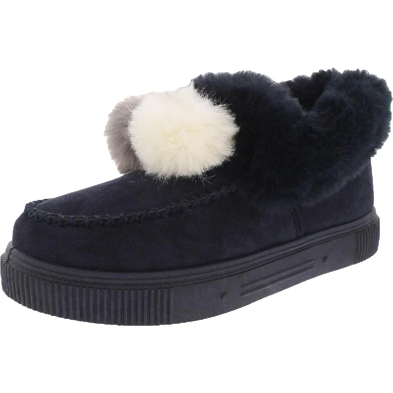 Womens Suede Slip On Loafer Slippers