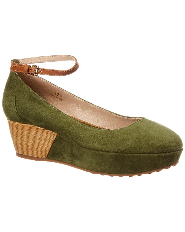 Tod’S Suede Wedge Ballerina Flat