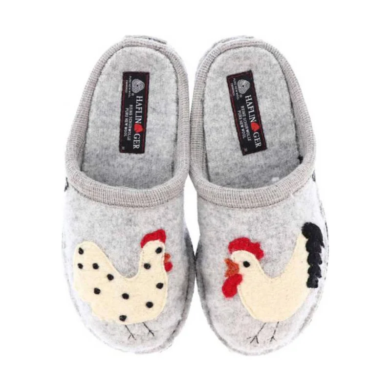 Haflinger Chicken Slippers - Grey