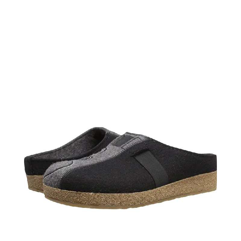 Haflinger Women's Magic 2-Tone Wool Clog in Black/Grey