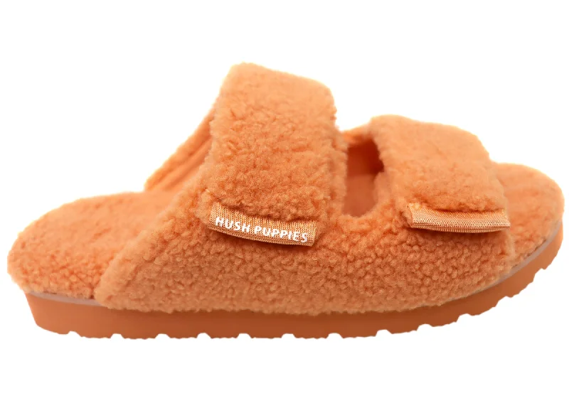 Hush Puppies Fluffy Womens Comfortable Open Toe Slippers