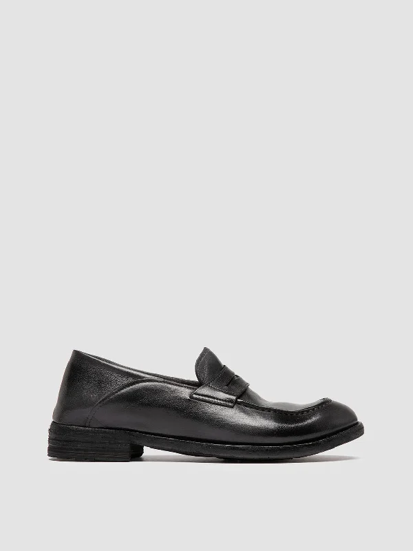 LEXIKON 140 - Grey Leather Penny Loafers