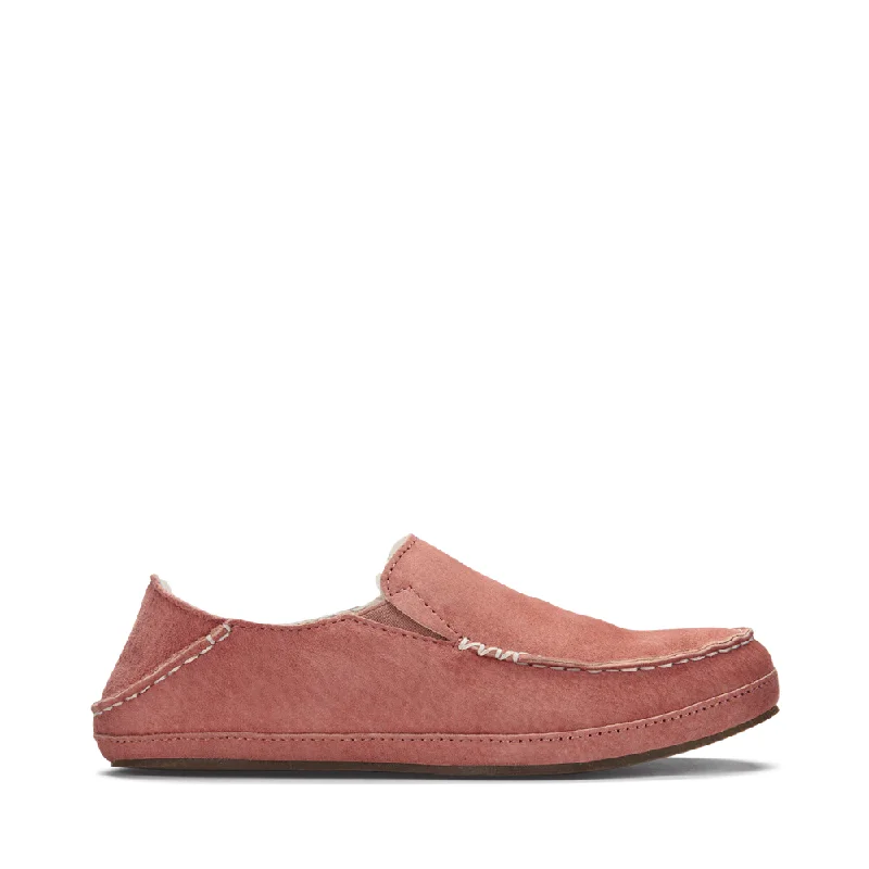 OluKai Women's Nohea Shearling Lined Slipper in Castlerock Mauve