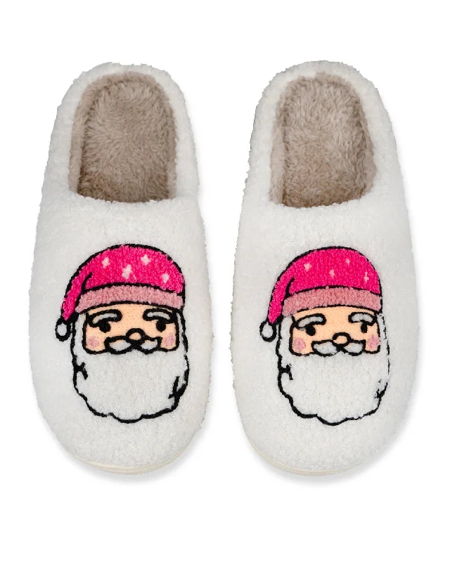 Pink Santa Slippers