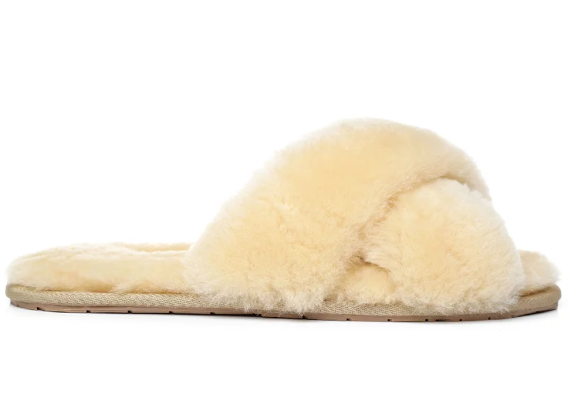 UGG Australian Shepherd Linty Womens Cross Fluffy Slide Slippers