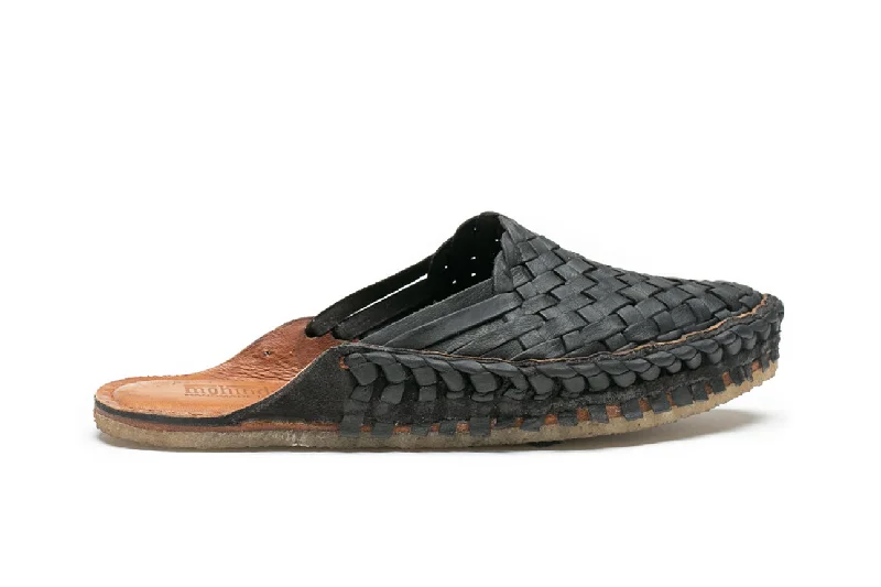 Woven Slide in Charcoal